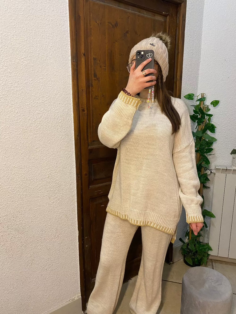 ensemble 2 pieces femme beige