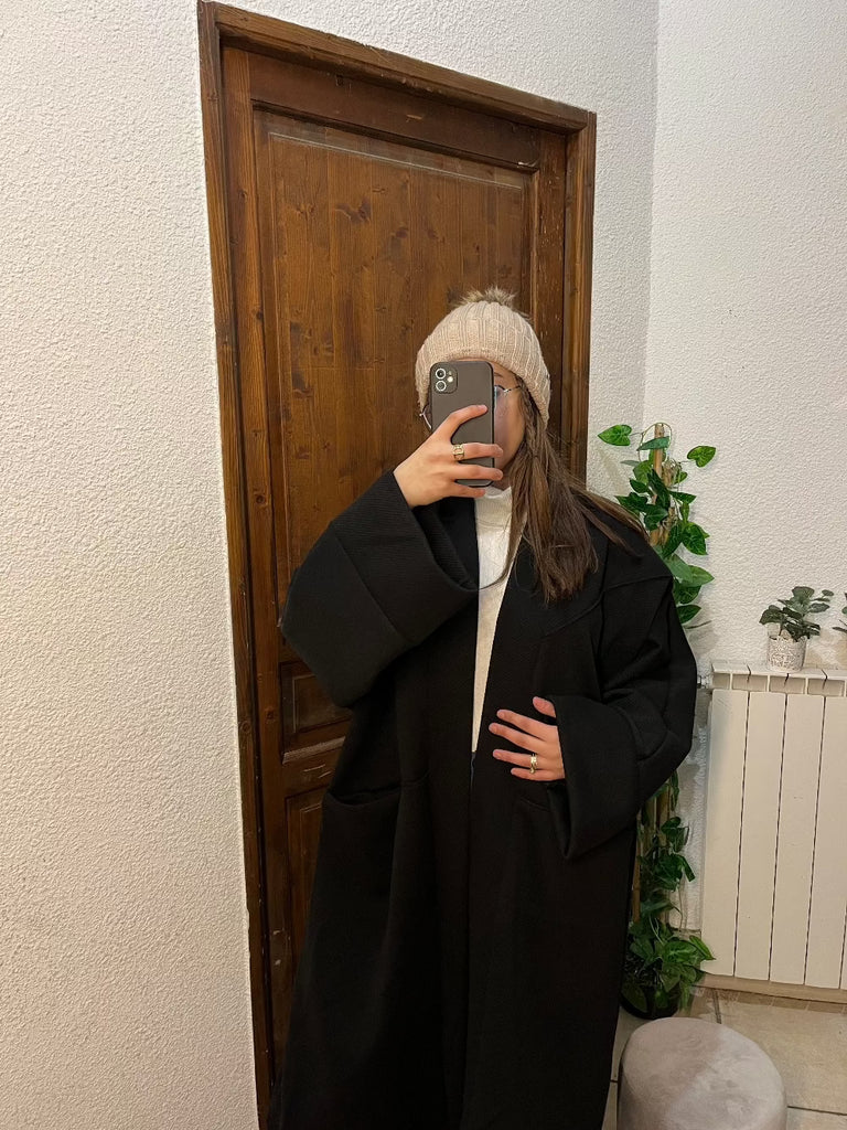 manteau oversize noir pour femme