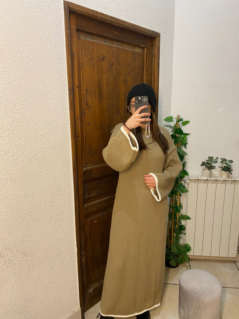 robe longue femme kaki pour l'hiver