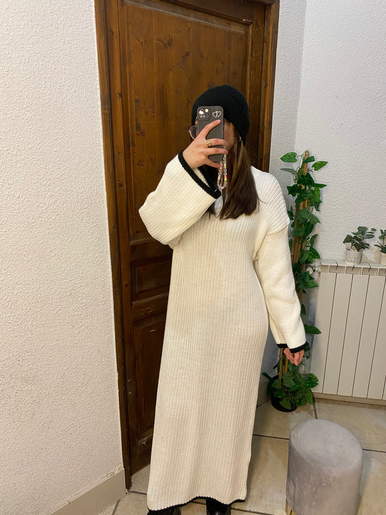 robe pull blanche femme pour l'hiver